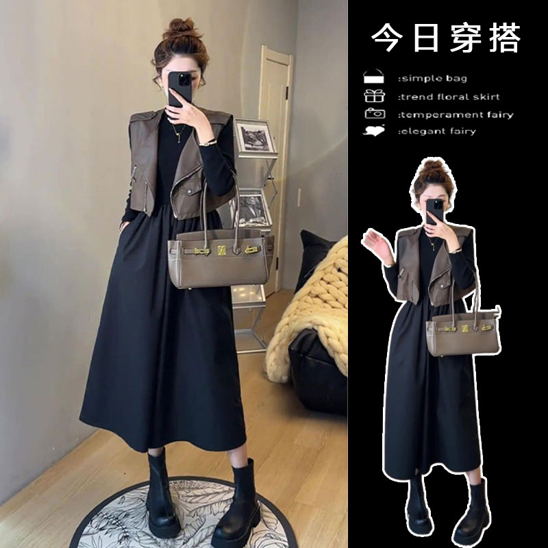 春秋套装女装2025新款时尚气质短款马甲外套裙子法式高级感两件套