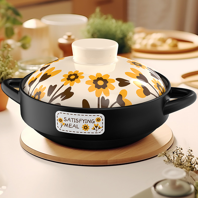 康舒向日葵砂锅家用大容量干烧炒菜锅煲仔砂锅啫啫煲陶瓷锅