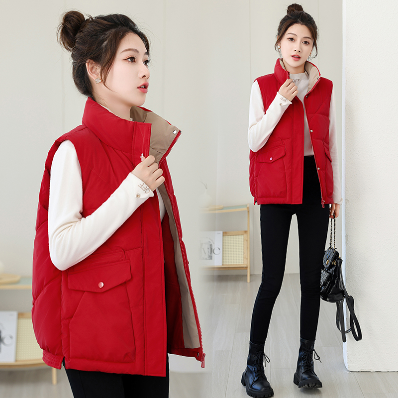 棉马甲女款爆款2024新款百搭外穿背心马夹短款秋冬季外套厚坎肩