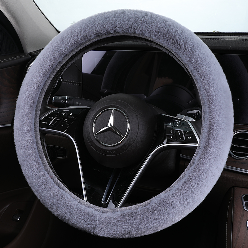 秋冬季汽车短毛绒方向盘套通用型保暖防滑短毛绒男女可爱冬季把套