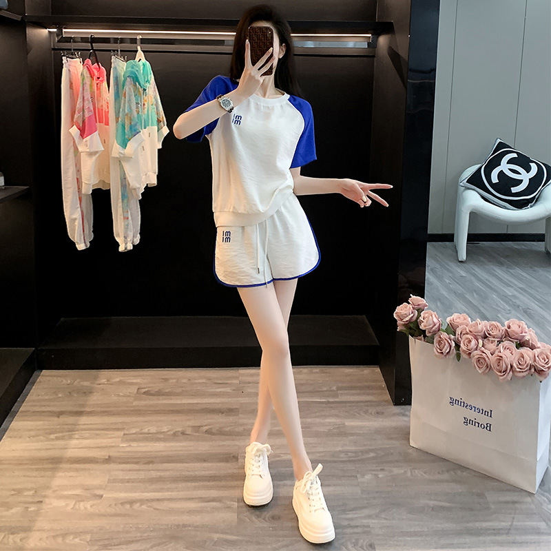 短袖短裤时尚休闲运动套装女夏新款宽松显瘦小个子炸街减龄两件套