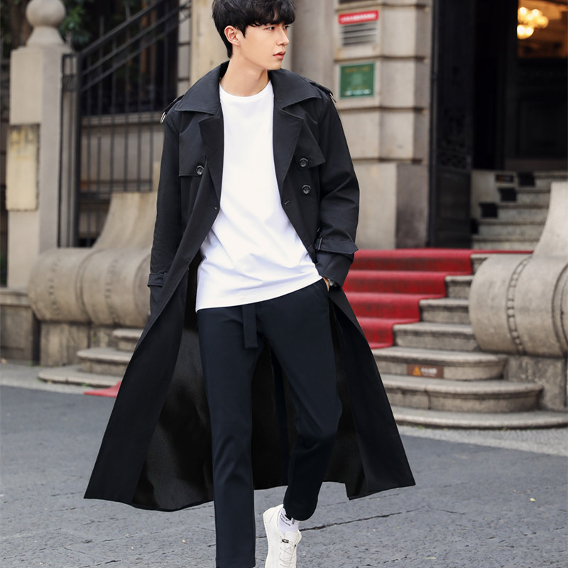 秋冬季风衣男高级感超长款过膝帅气双排扣胖子加肥加大英伦风外套