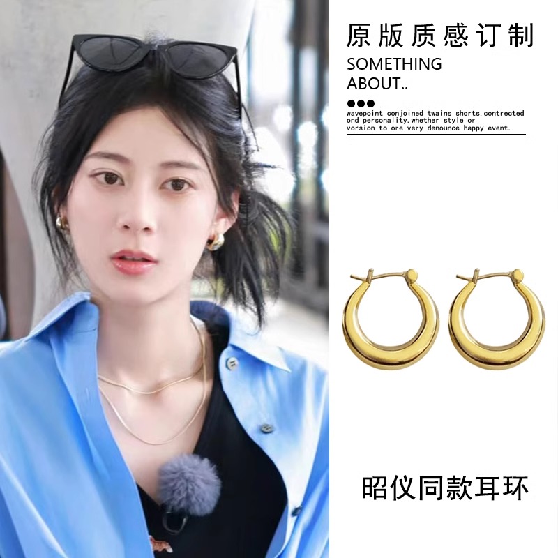 耳饰 赵昭仪同款法式复古耳环2025年新款港风ins简约设计耳圈