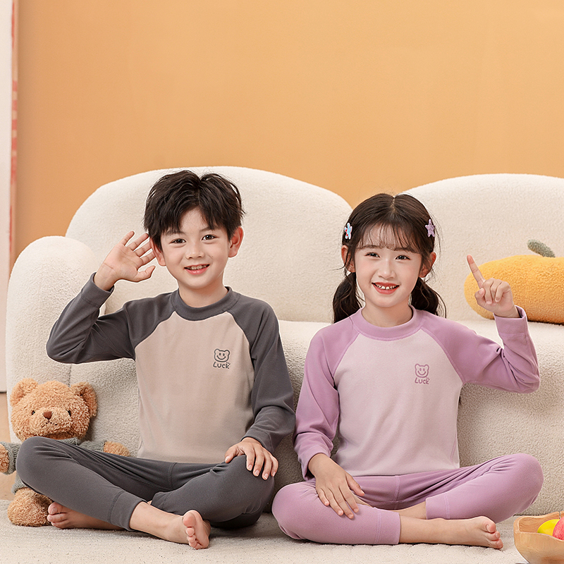 【7A抗菌】儿童保暖内衣男童女童秋衣秋裤睡衣中大童打底舒绒套装