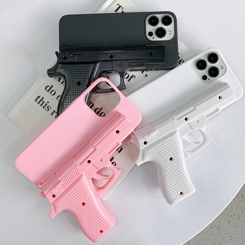 手枪型16苹果14Pro max手机壳15玩具枪形创意iPhone13/12个性11Xs