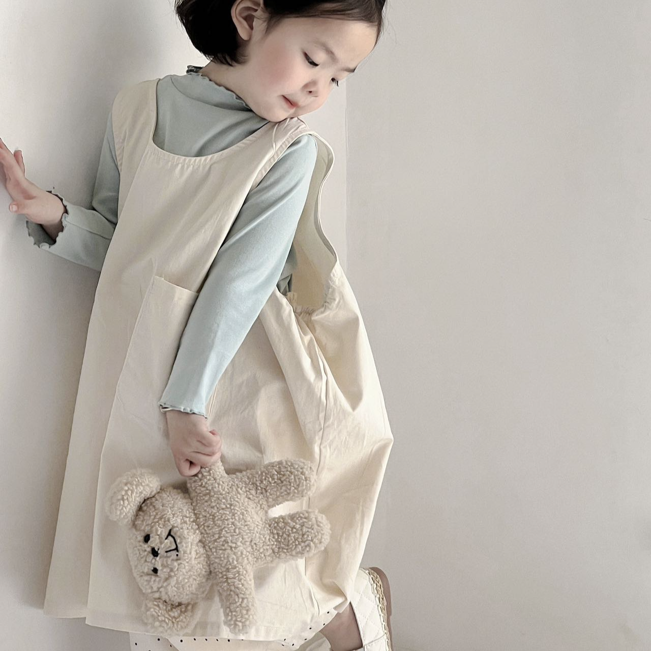 儿童2025早秋季新款时尚韩版女童背心连衣裙阔腿裤简约休闲三件套