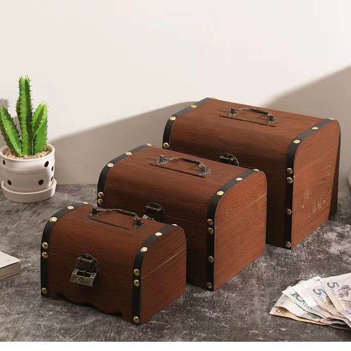 带锁复古存钱罐可存可取成人储蓄罐学生网红密码箱防摔儿童礼物