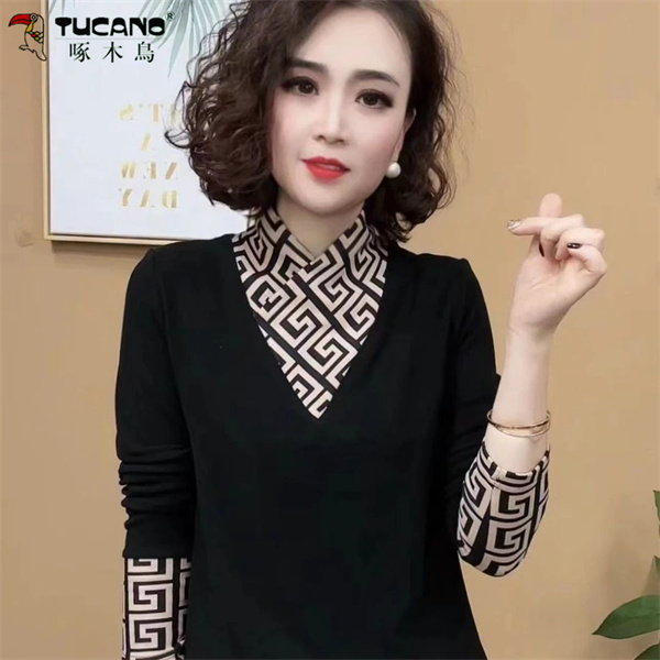 【啄木鳥】双面德绒打底衫女保暖内搭半高领显瘦时尚上衣百搭洋气