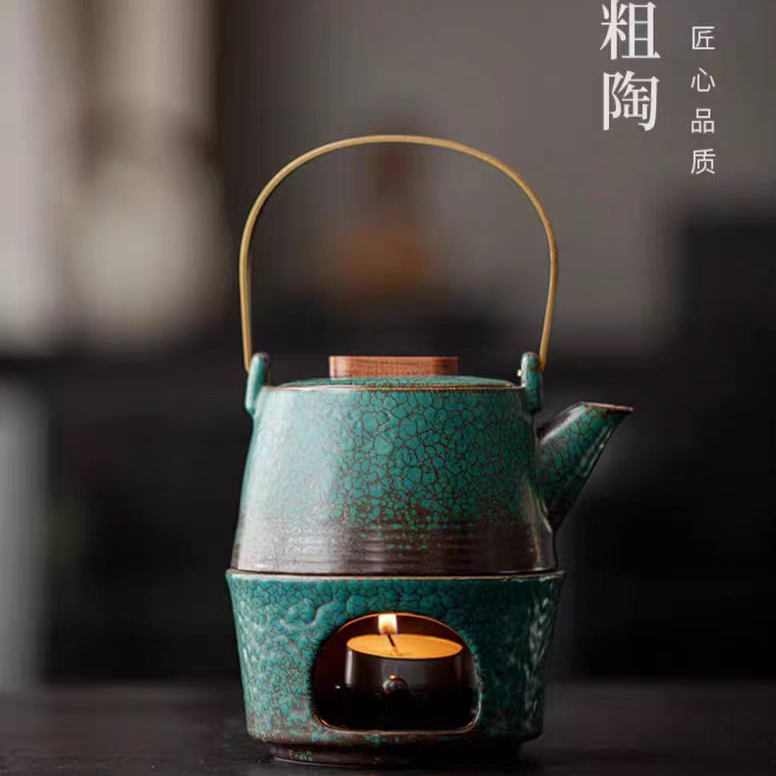 创意新中式蜡烛温茶器暖茶炉底座家用茶壶复古温茶炉茶道围炉烤茶
