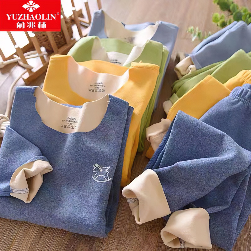 俞兆林儿童秋衣秋裤双面绒无痕保暖内衣磨毛加绒保暖套装秋冬打底