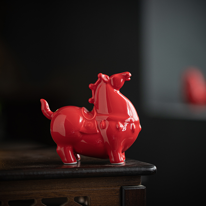 马到成功创意陶瓷生肖小唐马茶宠摆件茶室茶桌茶台装饰吉祥物礼品