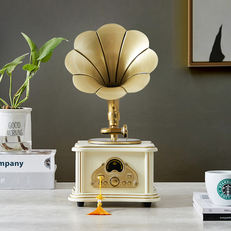 雅诗贝伦复古迷你香薰留声机欧式中式蓝牙音响GG