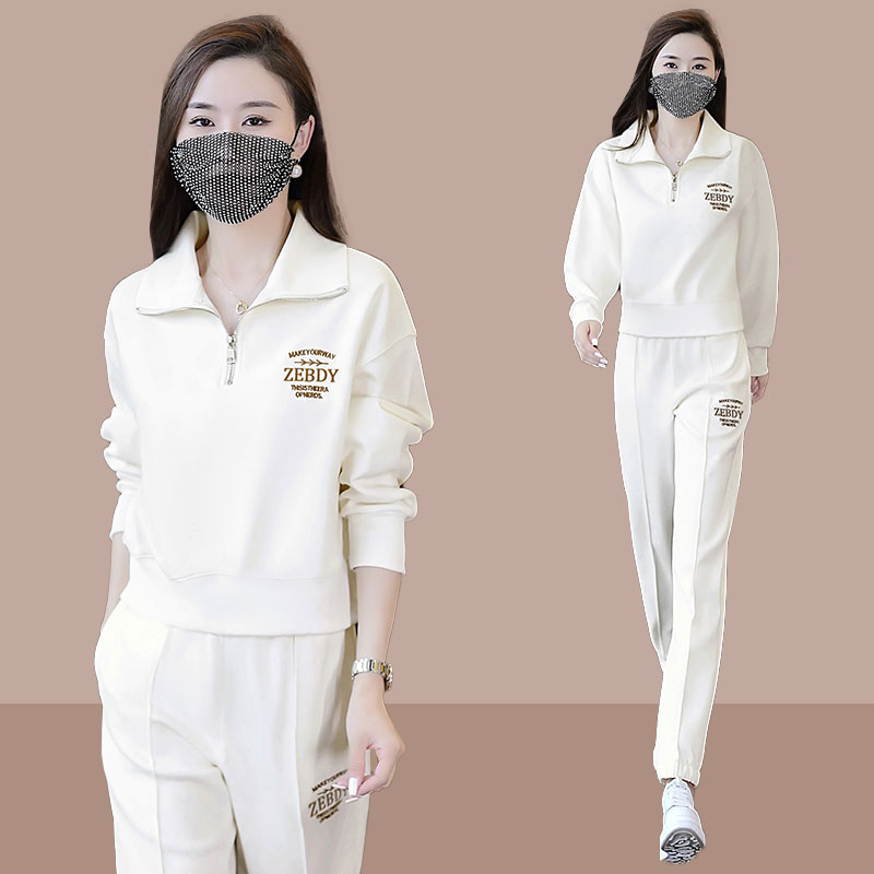 春秋新款时尚微胖显瘦套装女宽松洋气爆款减龄卫裤休闲运动两件套