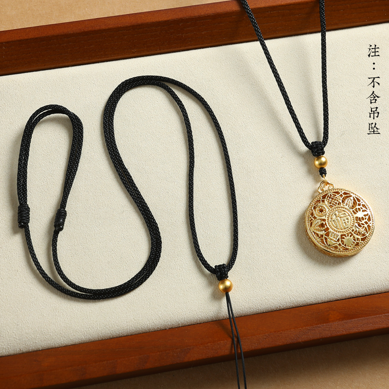非金属布艺吊坠 八宝罗盘吊坠挂绳金色项链绳男女葫芦平安扣绳子