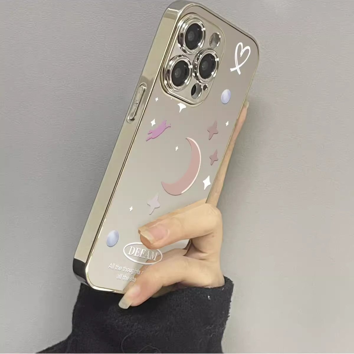 星星月亮适用苹果16promax手机壳17pro男女全包15plus防摔