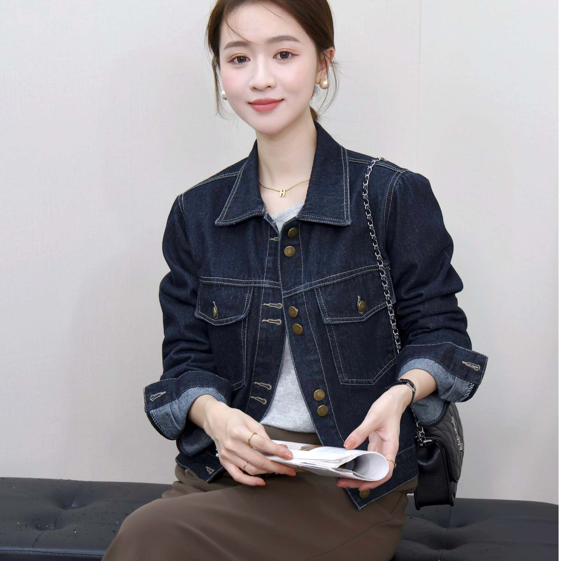 丹宁色牛仔外套2025春季新款时尚潮流短外套女韩版百搭休闲上衣