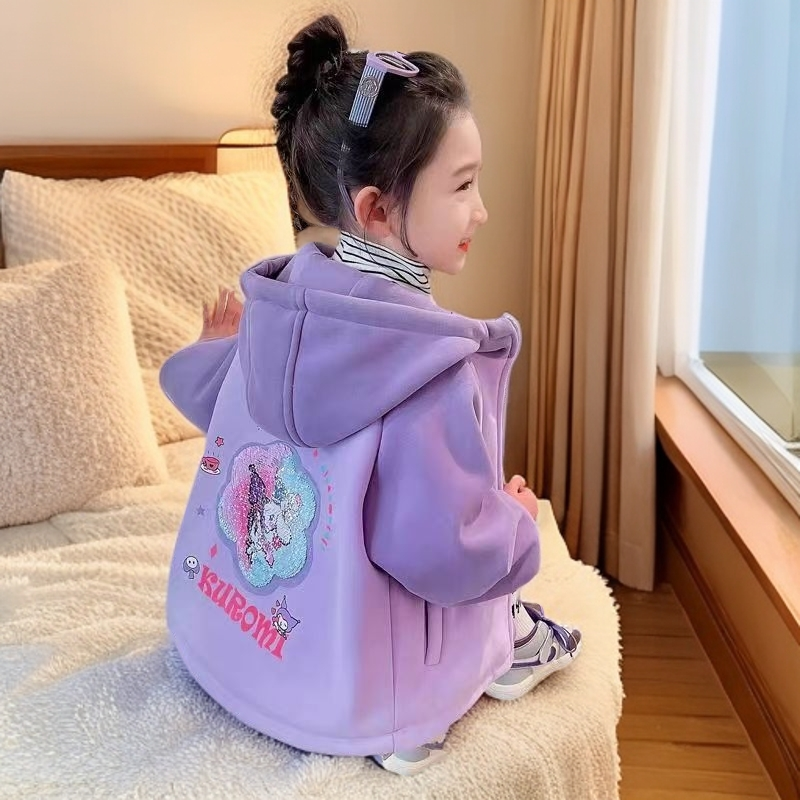 女童外套秋冬装2025新款洋气休闲女宝宝深秋加厚儿童冬季加绒外套