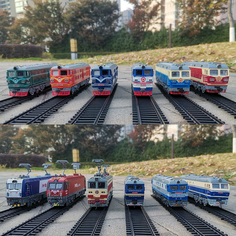 奥乐仿真电动轨道火车模型东风内燃机韶山和谐电力机车