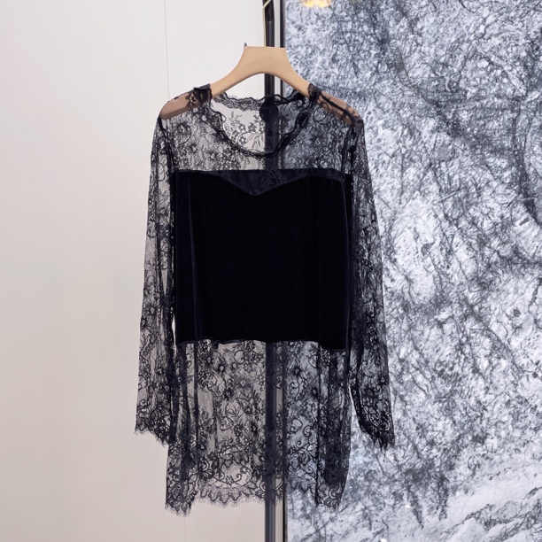 HXG611大码蕾丝打底衫大码女装加肥加大