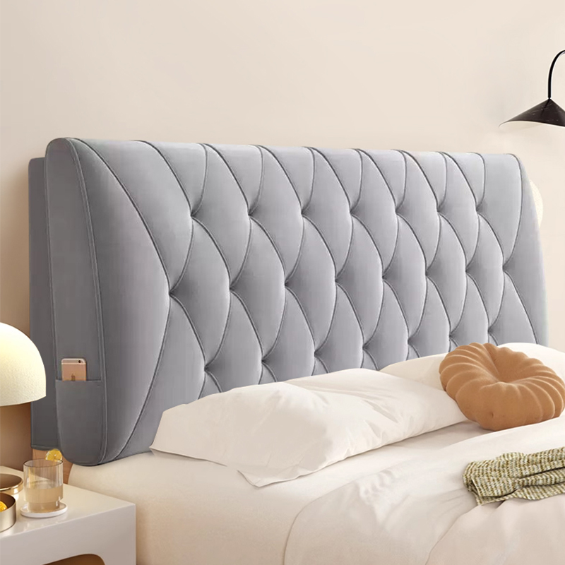 富利曼床头软包靠垫可拆洗床头罩榻榻米罩套防撞腰靠枕简约布床