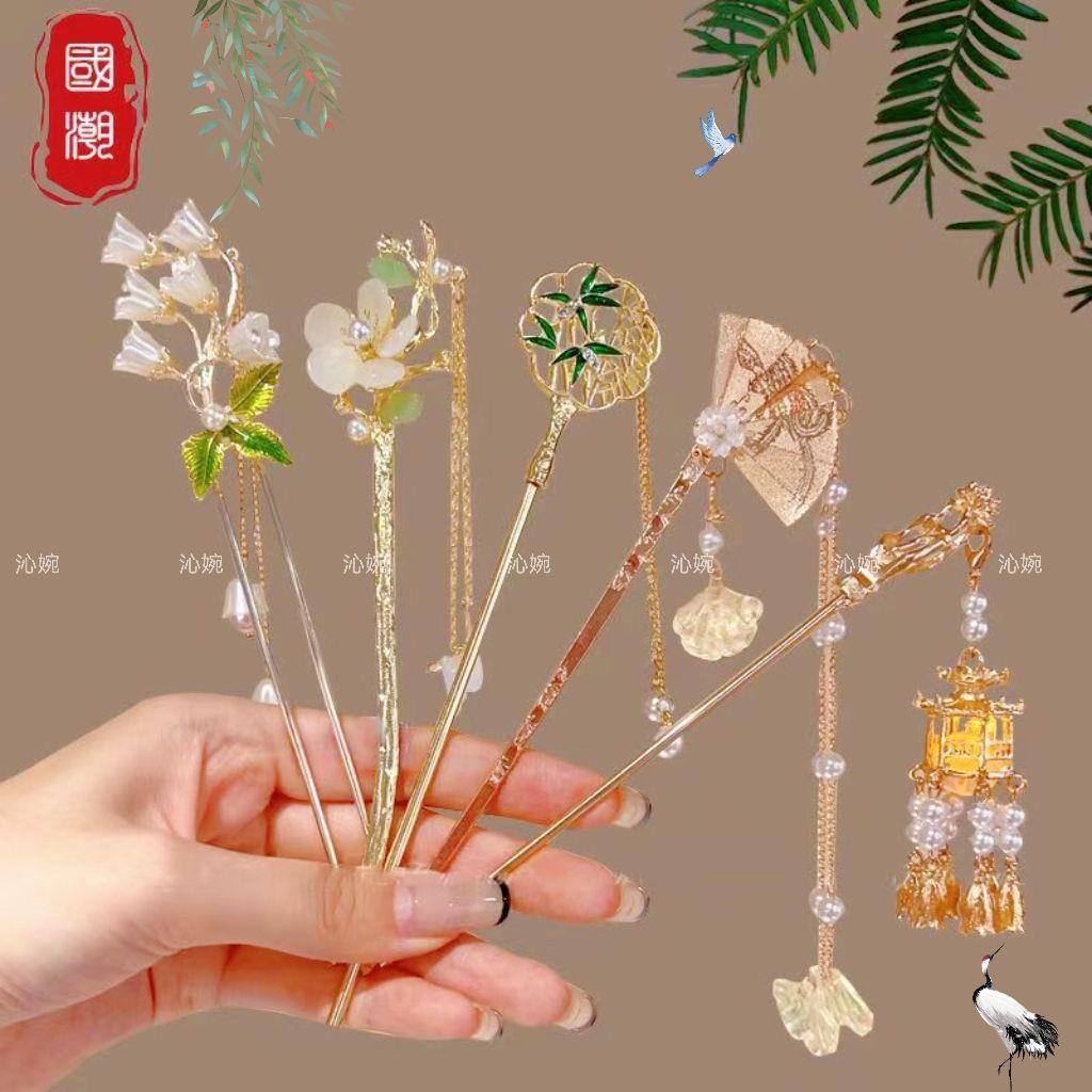 国风新中式古风明制流苏头饰汉服盘发筷子发簪簪子发钗发簪盘头发