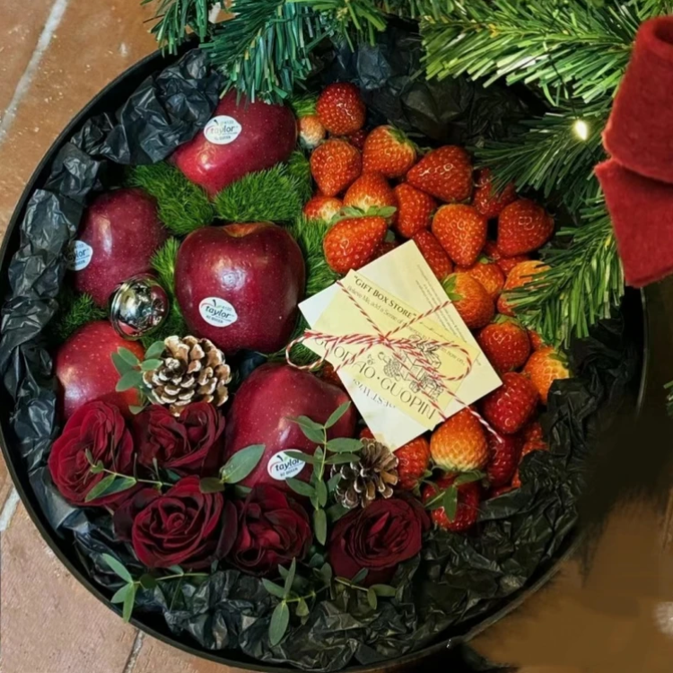 【全国同城配送】圣诞节平安夜草莓礼盒鲜花水果花束入冬礼盒