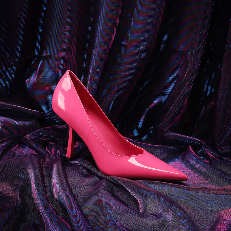 久穿不累高跟鞋细跟高级感2025春季新款真皮女鞋时髦粉色浅口单鞋