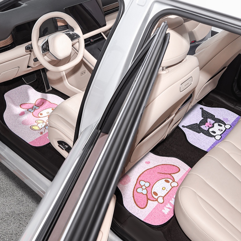 车载脚垫副驾驶脚垫丝圈防滑垫防脏垫卡通可爱汽车用品汽车脚垫