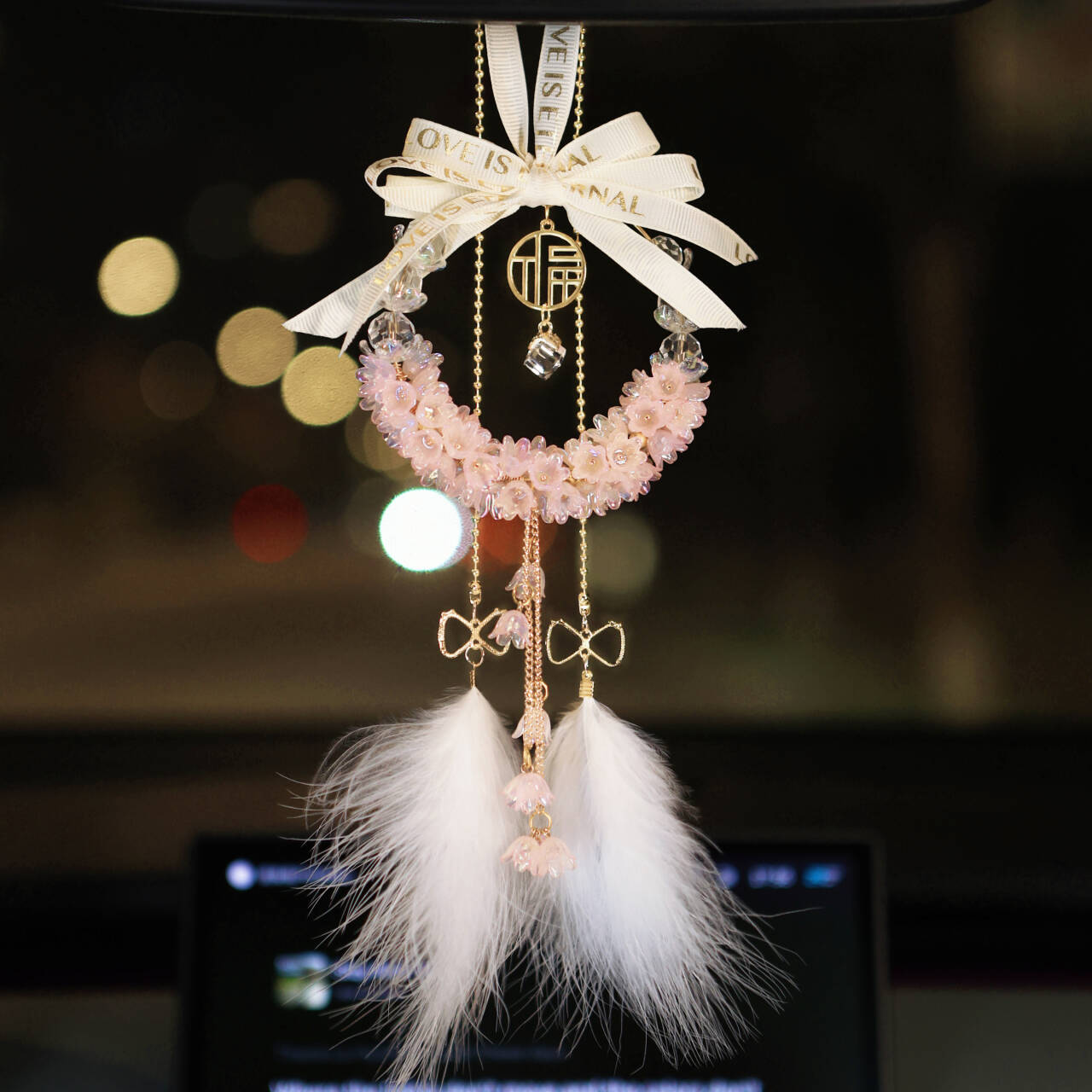 车载好物铃兰花车饰汽车挂件后视镜吊坠装饰吊坠女神款车内装饰品