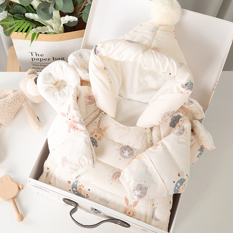 【巴拉宝贝专属】婴儿羽绒服连体衣女宝宝哈衣新生儿外出服冬季羽绒