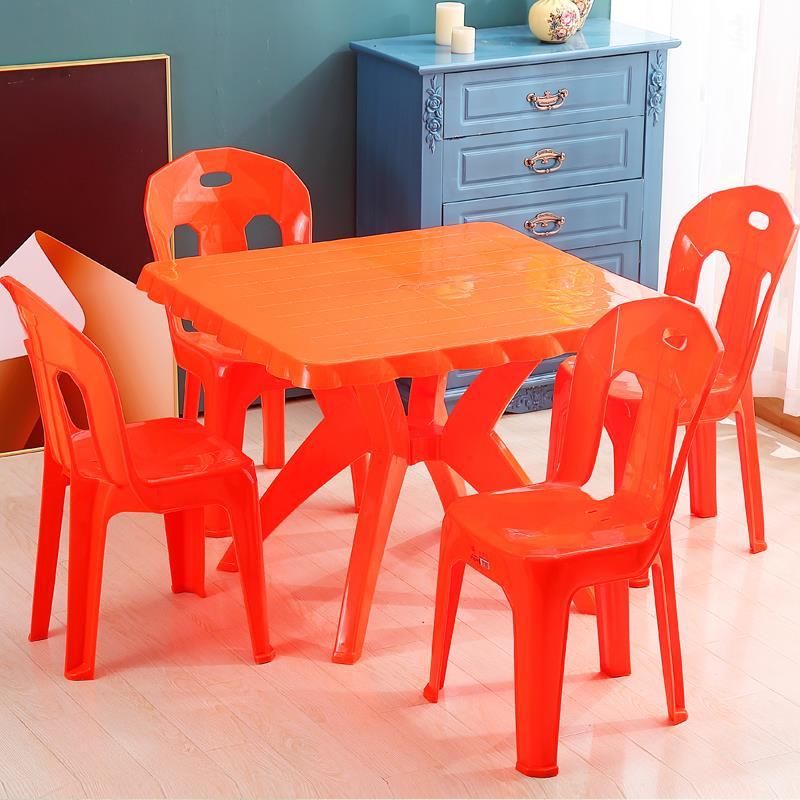 小麓班塑料餐桌椅组合户外加厚烧烤夜市啤酒沙滩桌圆桌方桌套装