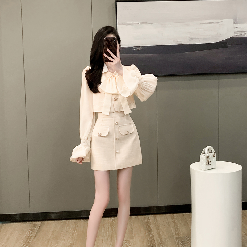 精致网红小香风套装女春装气质名媛高级感盐系甜辣半身裙两件套女