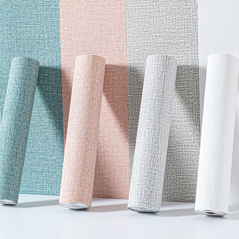 亚麻墙布自粘电视背景墙纸床头装饰软包墙板墙贴沙发卧室墙面壁布
