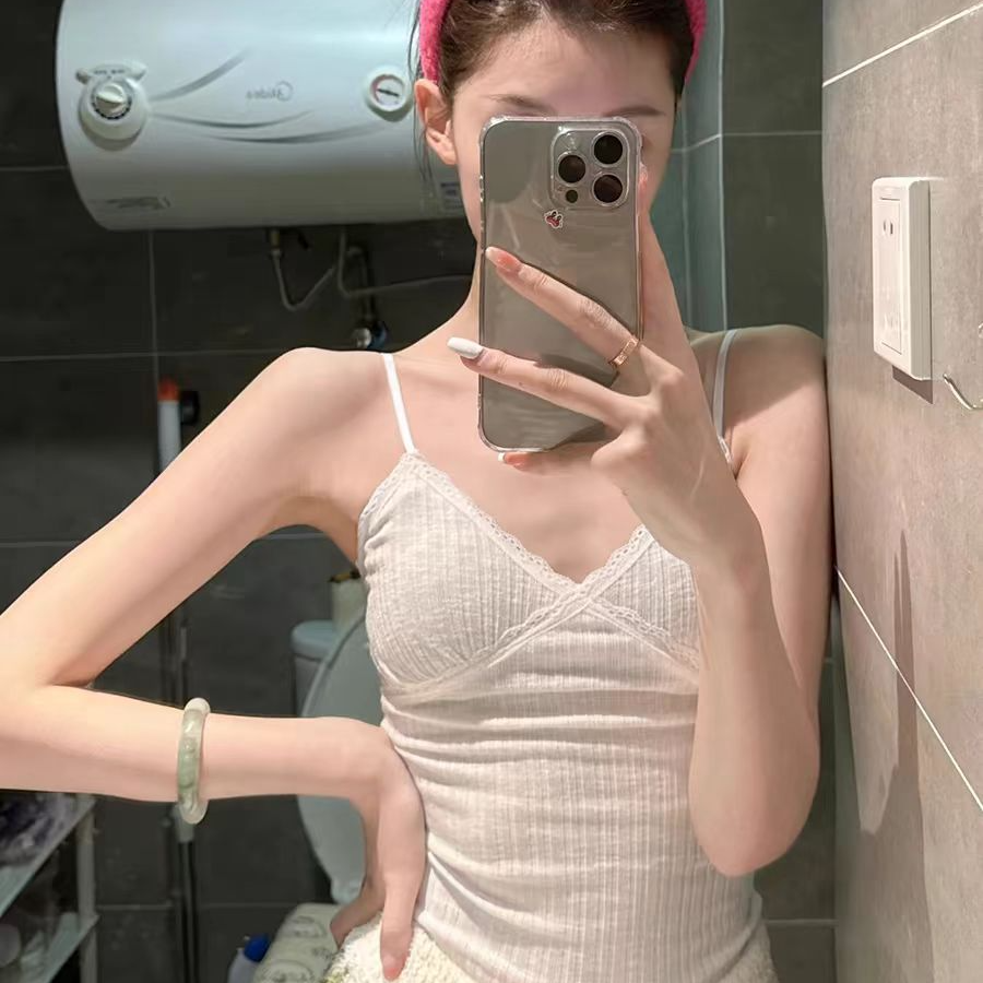 左猫 露思同款蕾丝花边小吊带6833#