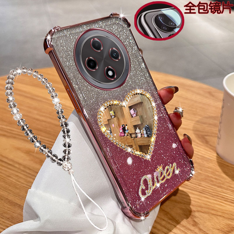 小米redmi红米14R手机壳镜头全包女款镶钻镜子气囊防摔套软胶奢华
