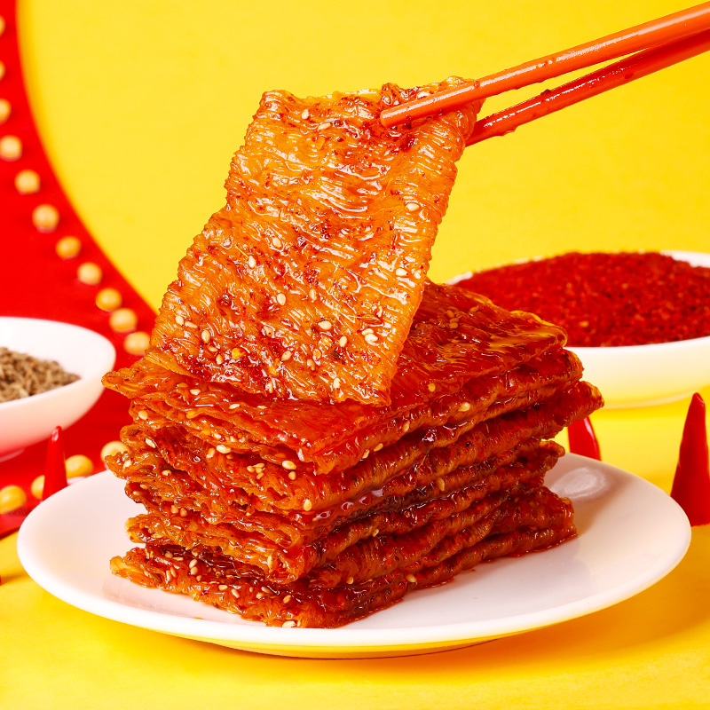 思乡山波浪豆筋大辣片豆皮辣条豆制品网红小包装儿时小吃休闲食品