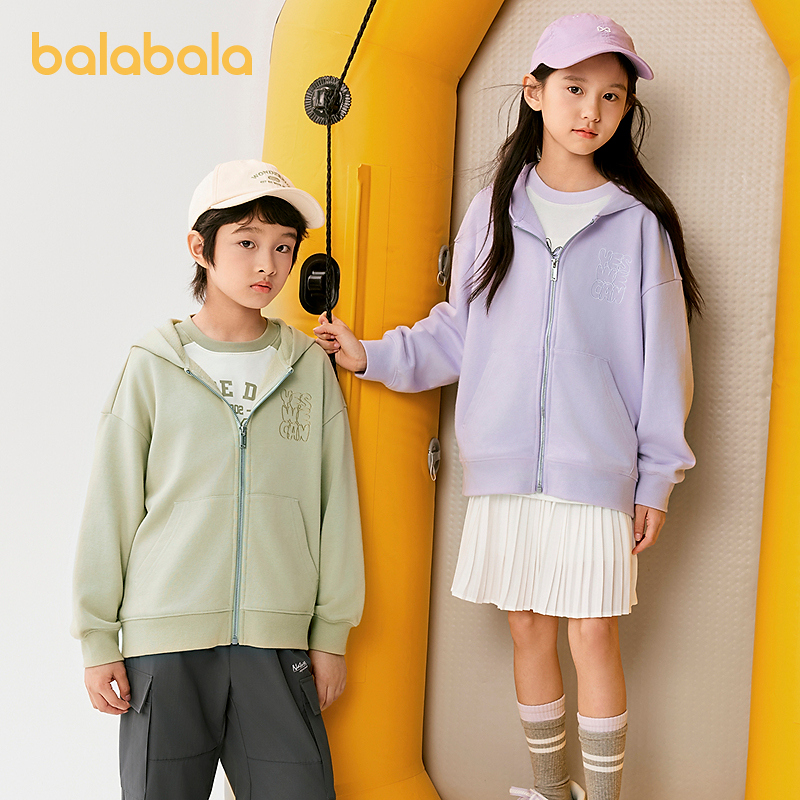巴拉巴拉童装男女儿童长袖卫衣2025春装百搭户外上衣时尚欧若风