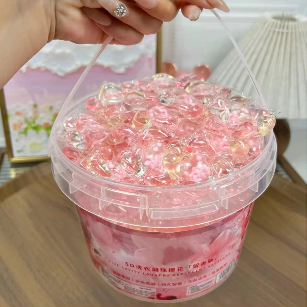 【140颗超大礼桶装】烂漫樱花香洗衣凝珠五合一持久留香浓缩香氛