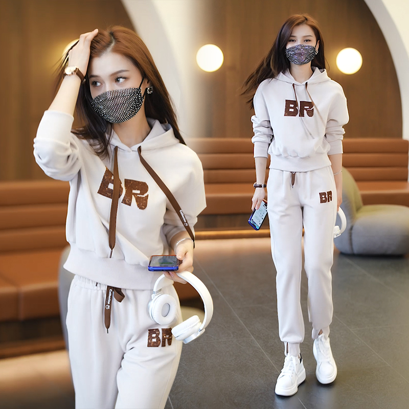 女士秋季运动套装2025爆款休闲卫衣卫裤两件套宽松上档次体操服潮