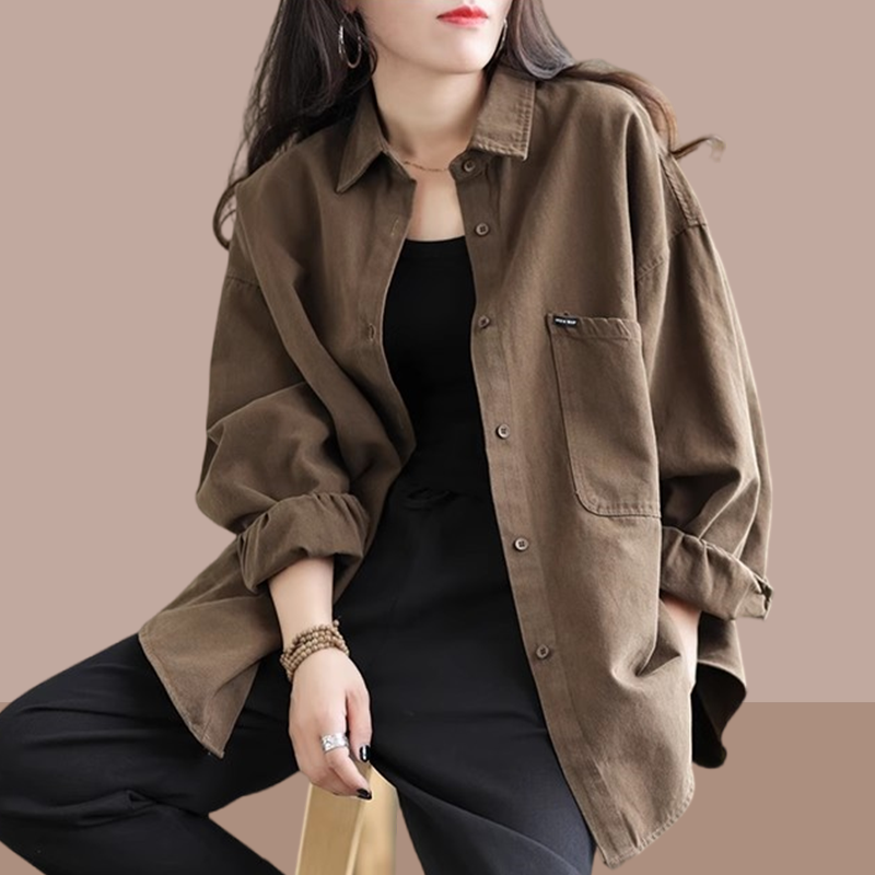 牛仔衬衫休闲短外套女2025春秋季新款小个子宽松百搭气质长袖上衣