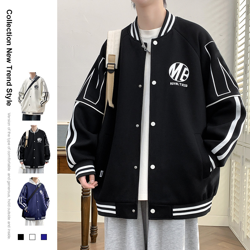 青少年春秋季新款中学生帅气卫衣棒球服宽松夹克休闲男生外套15岁