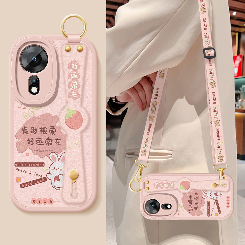 华为hinova12se手机壳斜挎腕带智选hinova12se全包防摔硅胶软壳女