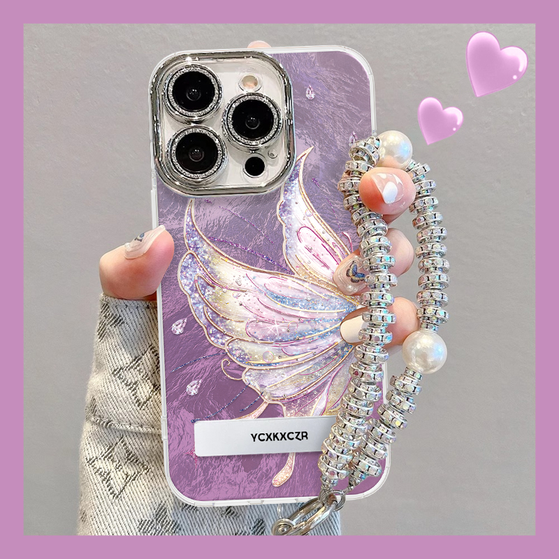 适用于苹果16幻彩蝴蝶手机壳oppo华为vivo高级感流行小众网红女款