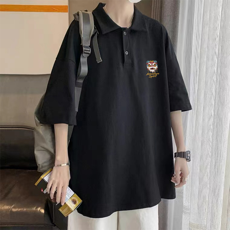 加肥加大码300斤短袖polo衫男款夏季ins潮牌翻领宽松休闲半袖上衣