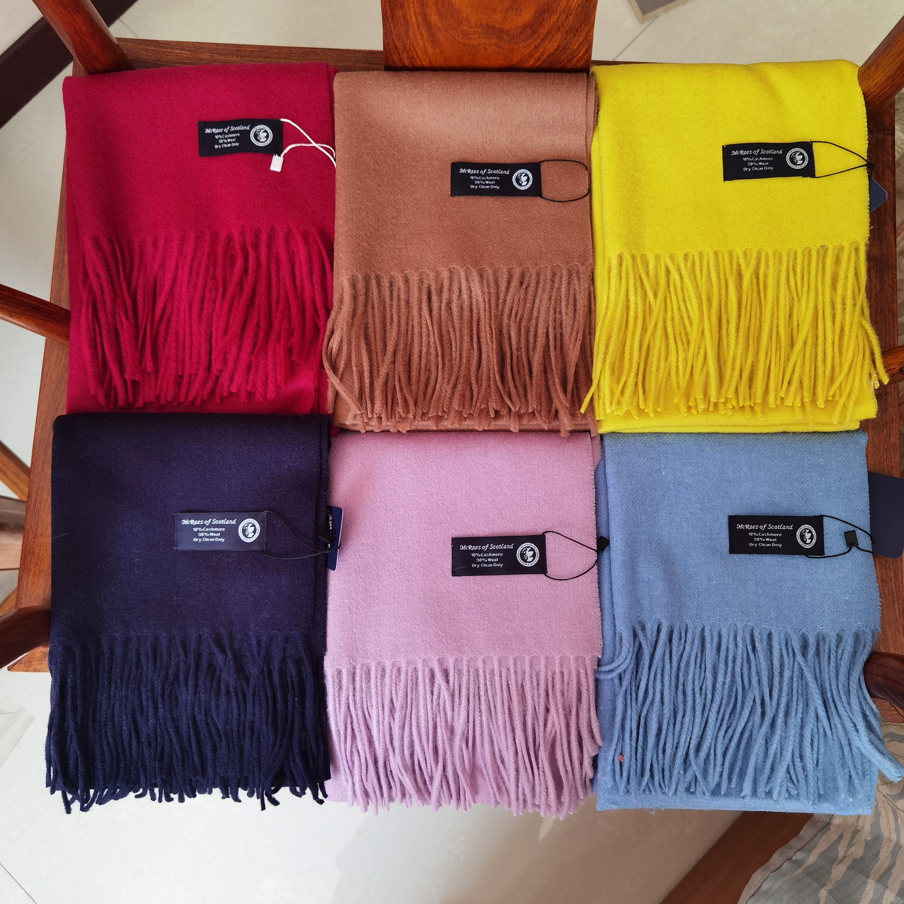 纯色围巾男女百搭冬季保暖红色长款两用多色彩可选羊绒加羊毛混纺