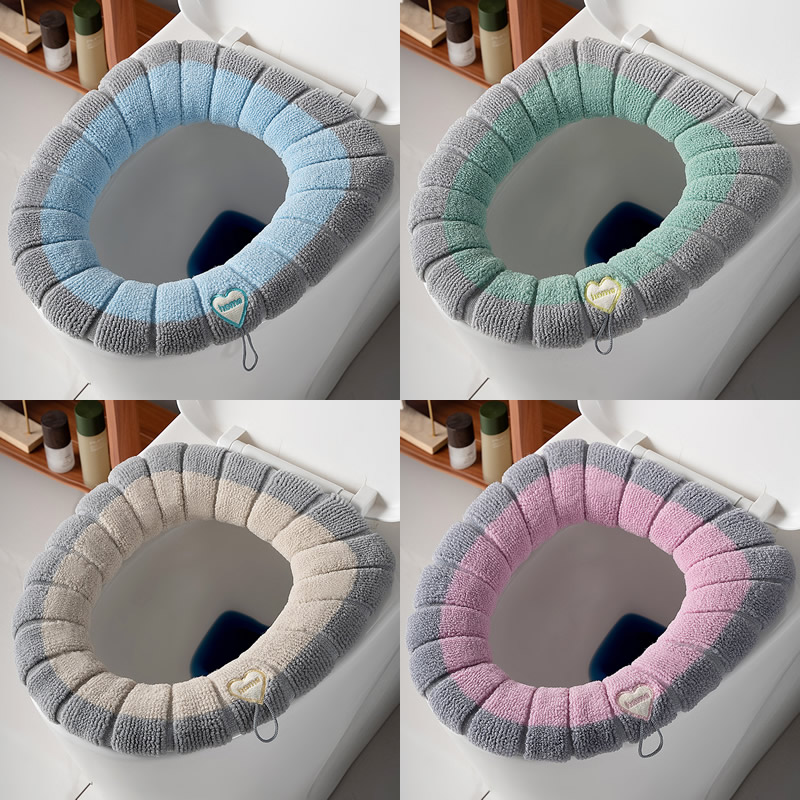 拍1发4装马桶垫家用坐便套加绒坐便垫保暖加厚水洗毛绒套垫针织