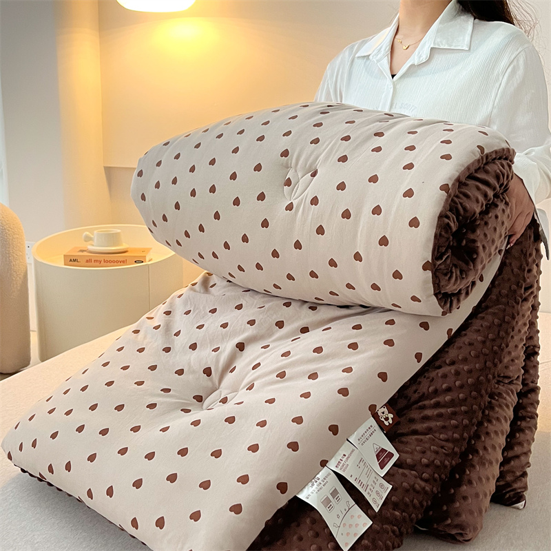 新款豆豆绒冬被子加厚保暖被芯春秋被被子秋冬款毛绒保暖单人学生