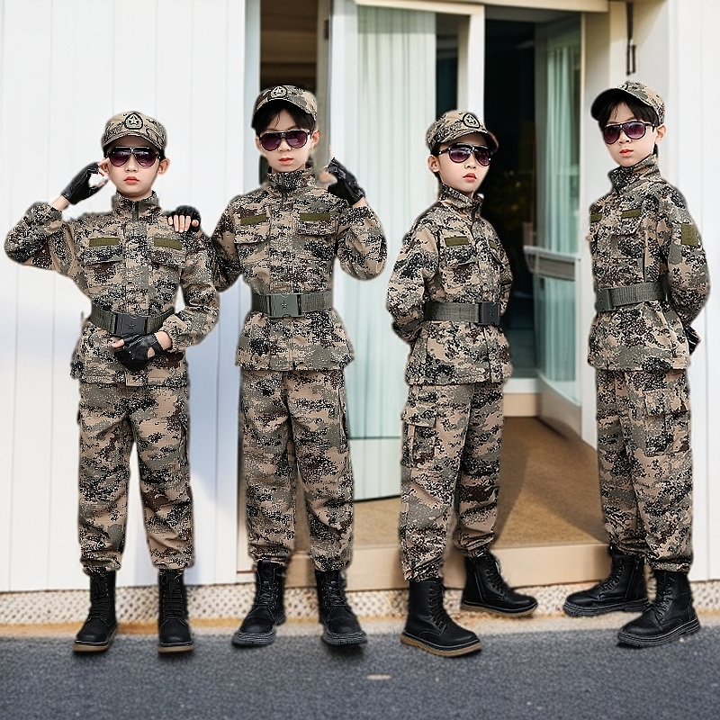 儿童迷彩服迷彩套装女童夏令营军训户外幼儿园拓展特种兵男女服装