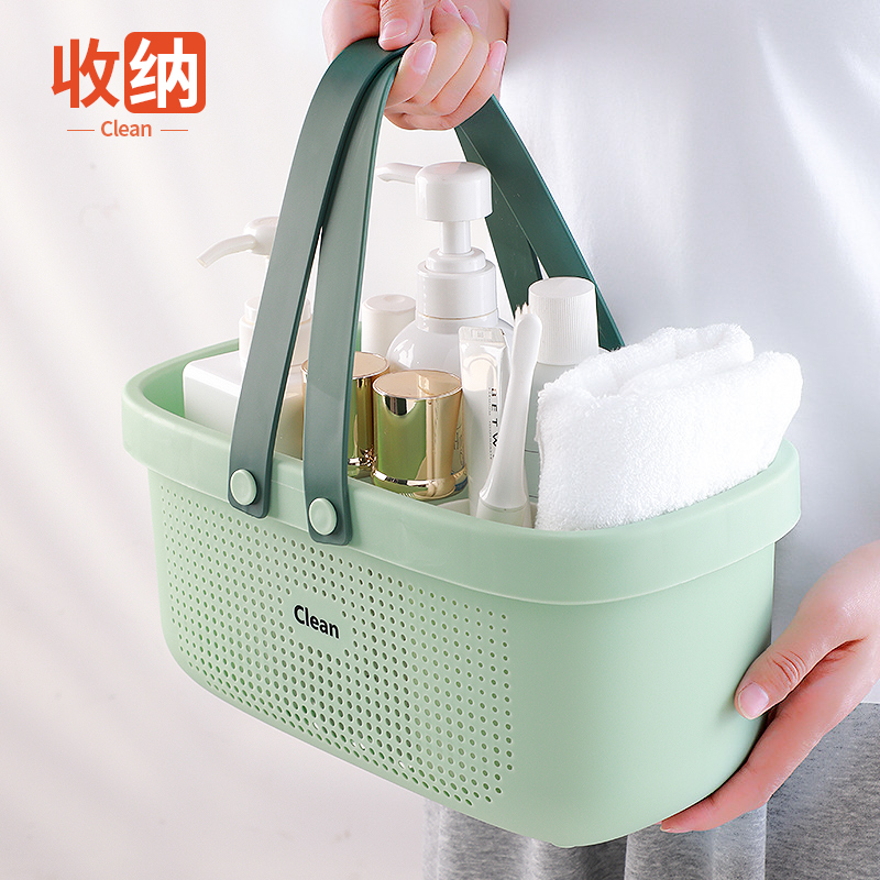 便携式柔软塑料手提篮子环保买菜蓝子浴室洗澡储物篮购物篮收纳篮