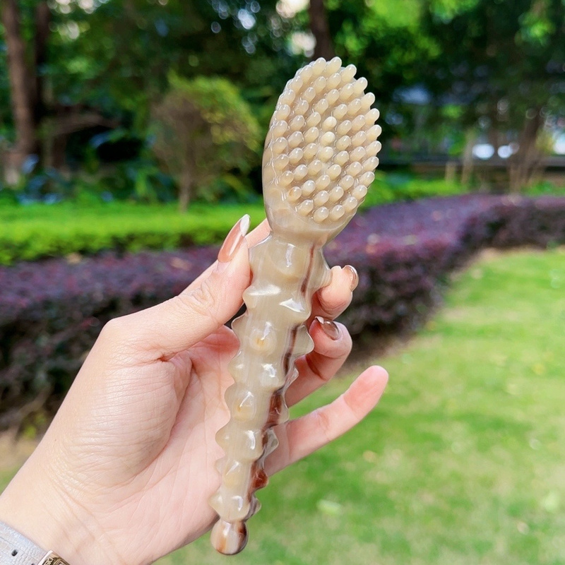 牛角水牛角一体天然脸部按摩经络眼部莲蓬拨筋提拉美容点穴刮面部